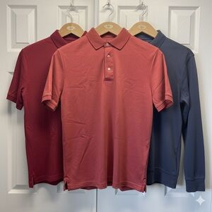 Lands End Men’s Tailored Fit Shirts Lot Of 3 Size M 2 Short Sleeve 1 Long Sleeve